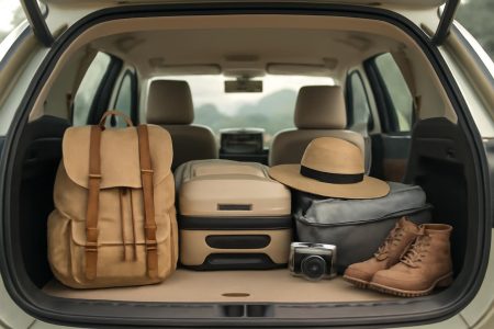 coffre-voiture-objets-montagne-flou